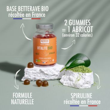 Super-gummies vitalité - spiruline & maté - 60 gummies