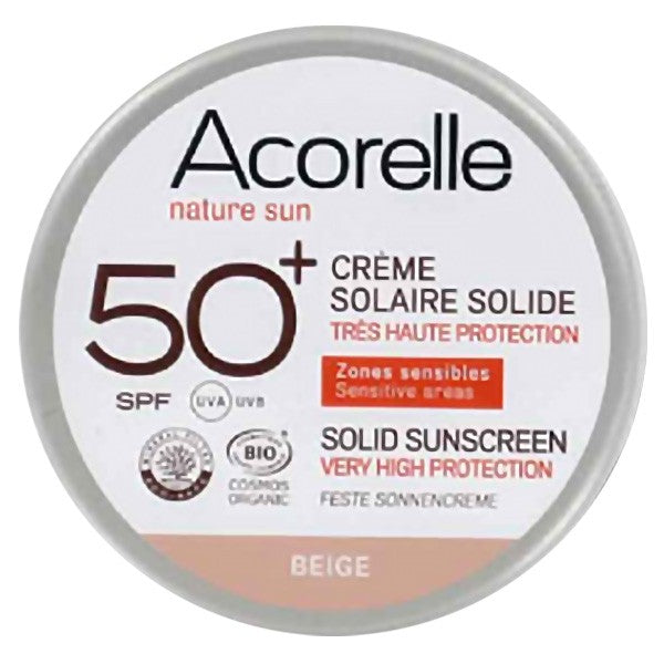 Crème Solaire Solide Beige Bio SPF50+